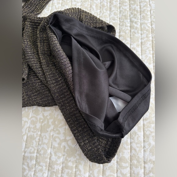 Bardot for Anthropologie | Romeo Lace-Up Midi Dress | Black & Gold | Size 8 - Picture 11 of 16